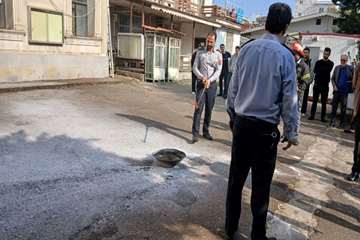 برگزاری مانور آتش‌نشانی در محوطه دانشکده بهداشت